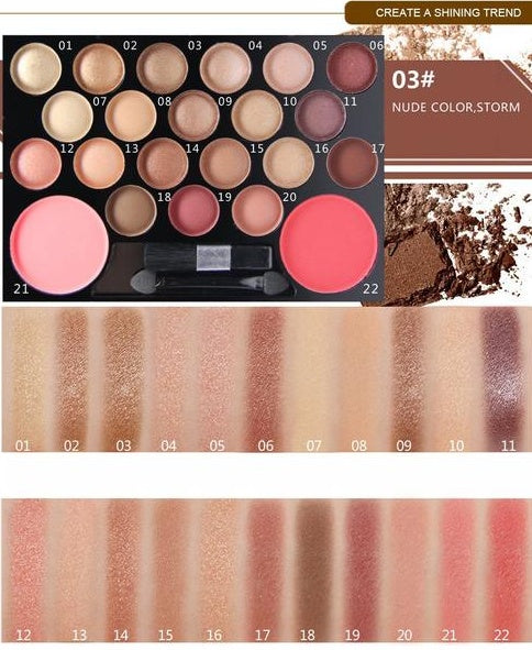 22-Color Glam Eyeshadow Palette