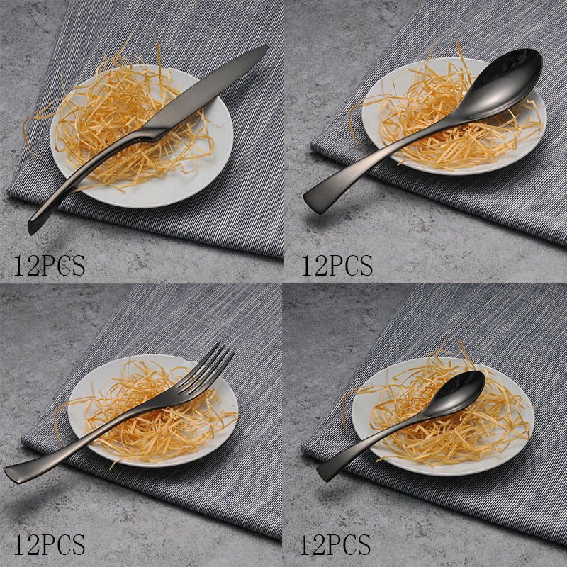 Black Stainless Cutlery Set