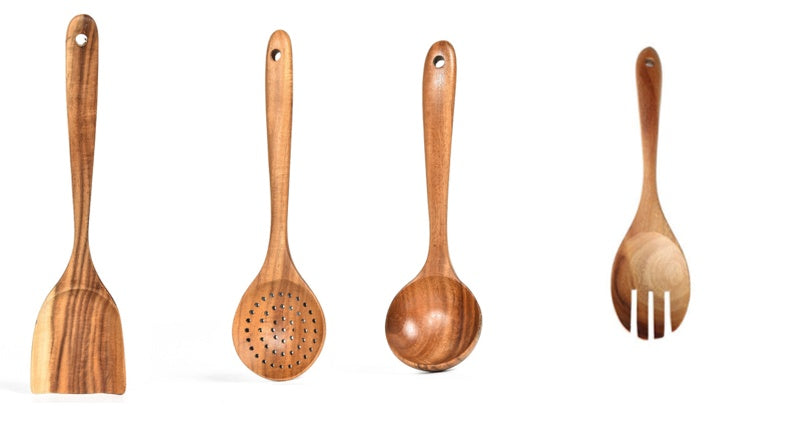 Teak Wood Kitchen Tool Set