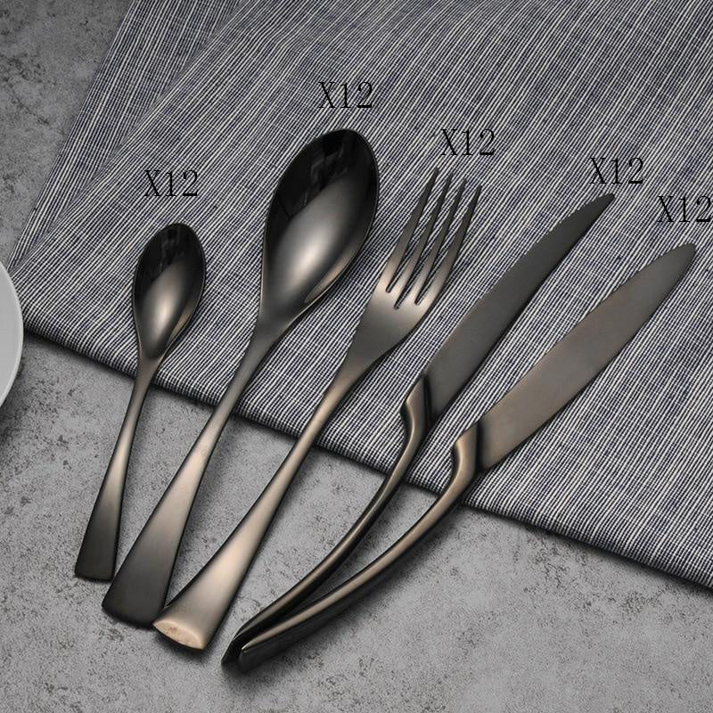 Black Stainless Cutlery Set