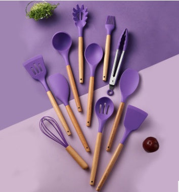 Elegant Silicone & Wood Utensils