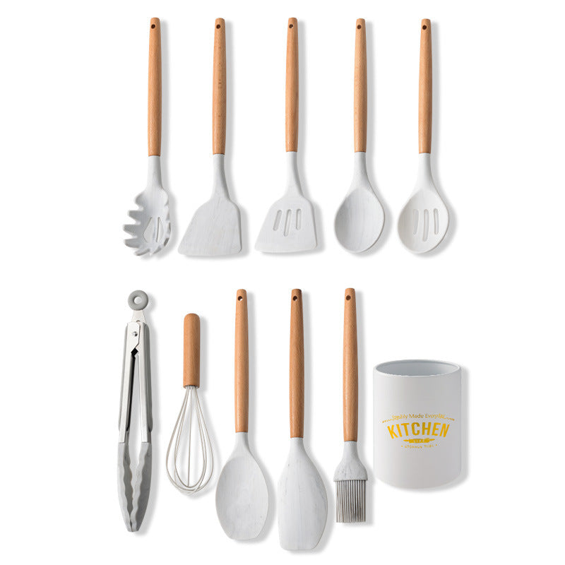 Marbled White Silicone Utensil Set