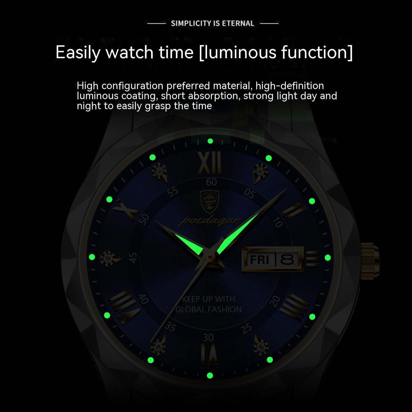 Elite Men’s Luminous Quartz Watch