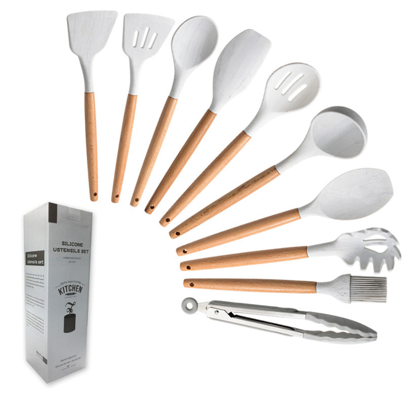 Marbled White Silicone Utensil Set