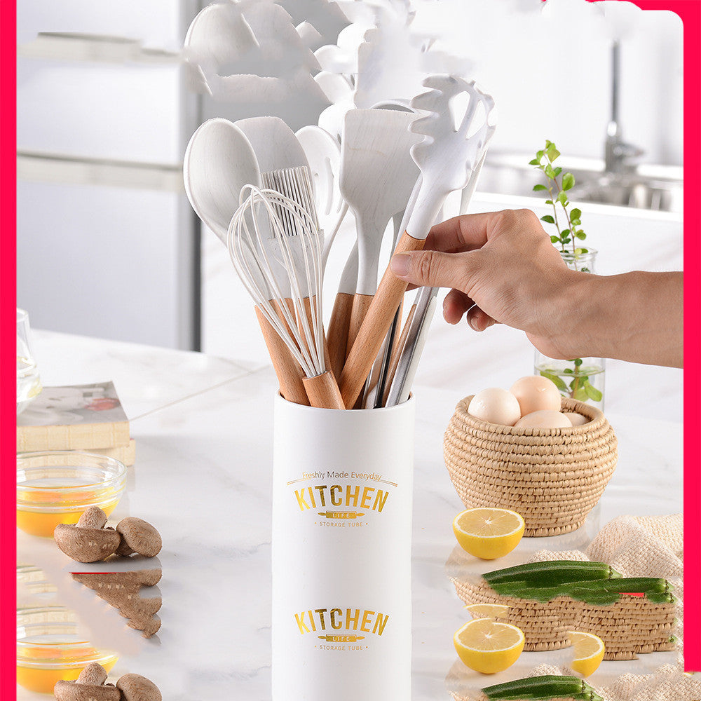 Marbled White Silicone Utensil Set