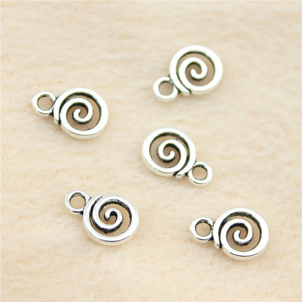 Antique Silver Swirl Charms - 40PCS