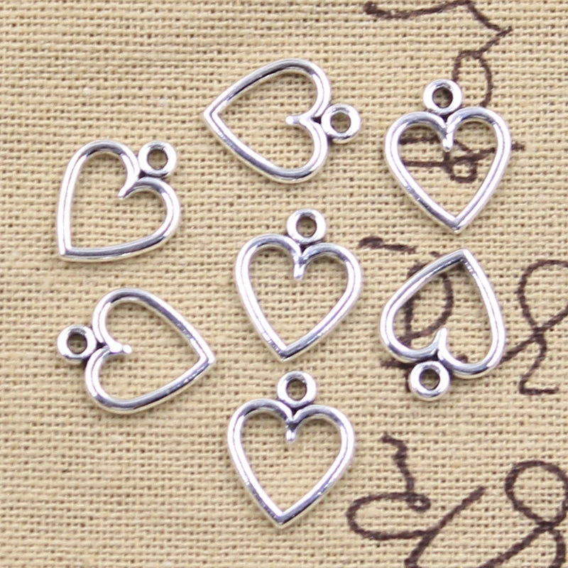 Charming 50pcs Hollow Heart Pendants