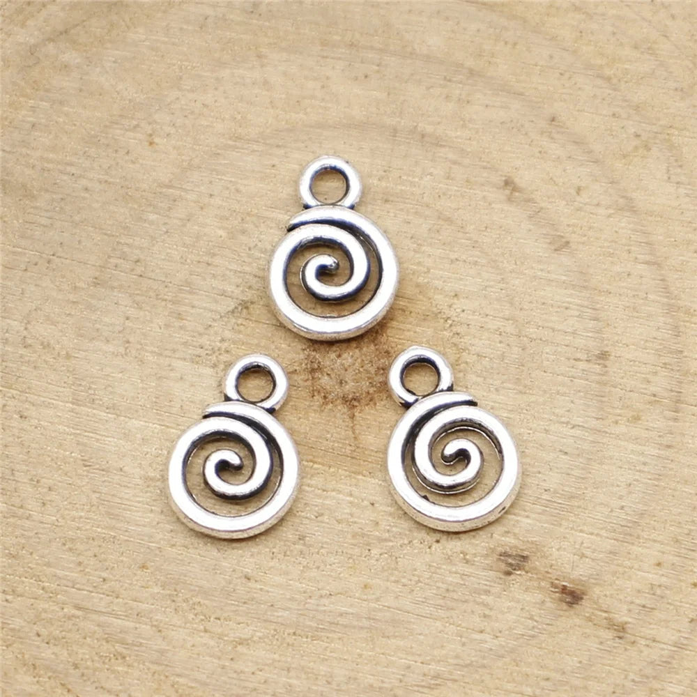 Antique Silver Swirl Charms - 40PCS