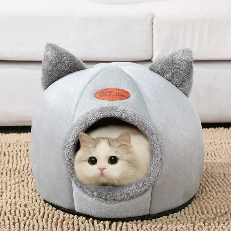 Cozy Winter Cat Cave Bed