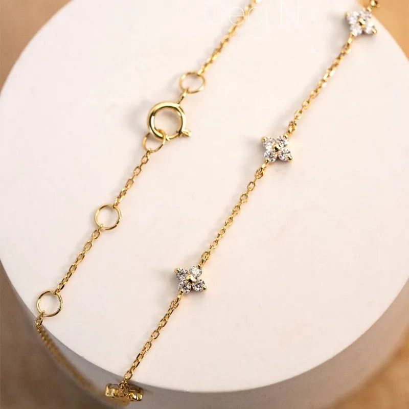 Golden Bloom Zircon Bracelet