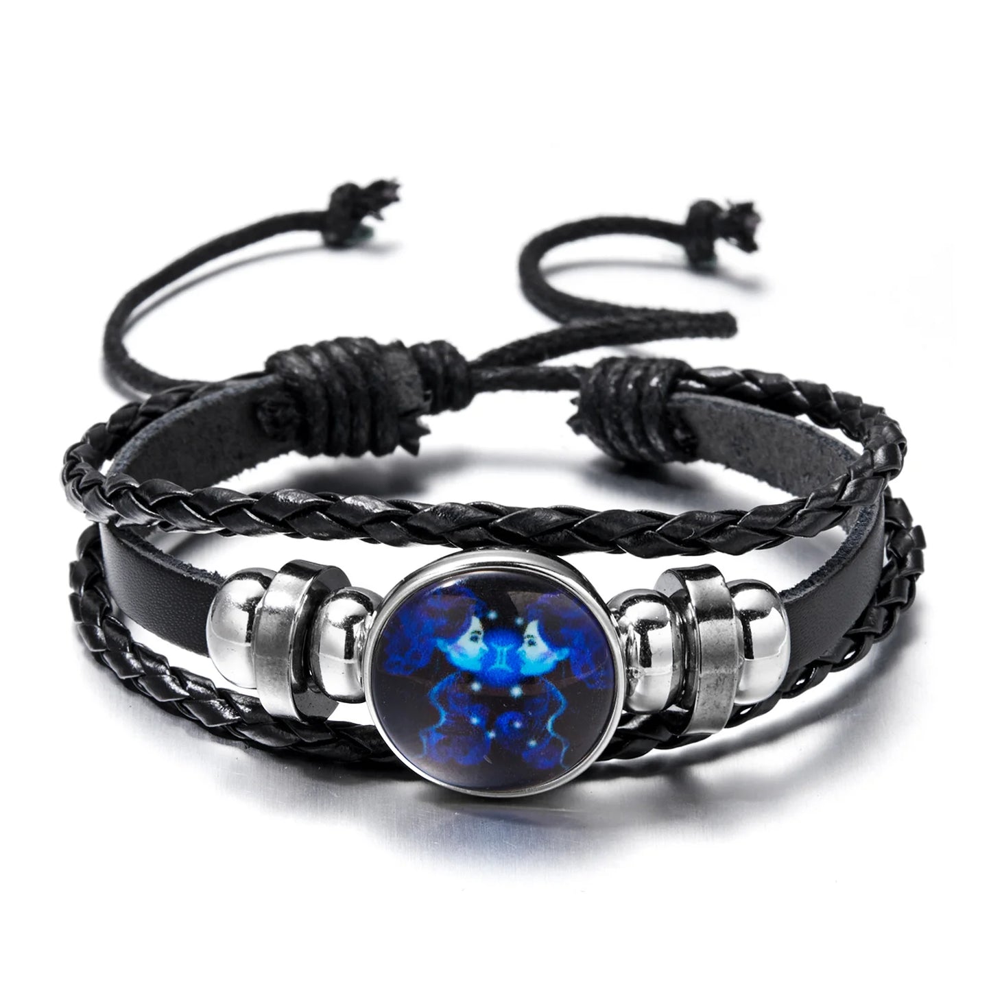 Zodiac Luminous Leather Bracelet Charms