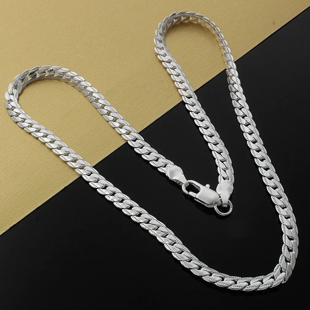 Elegant Sterling Silver Sideways Chain
