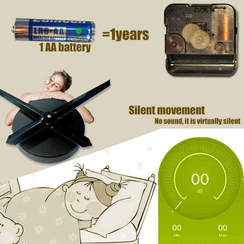 Giant 3D Mirror Wall Clock