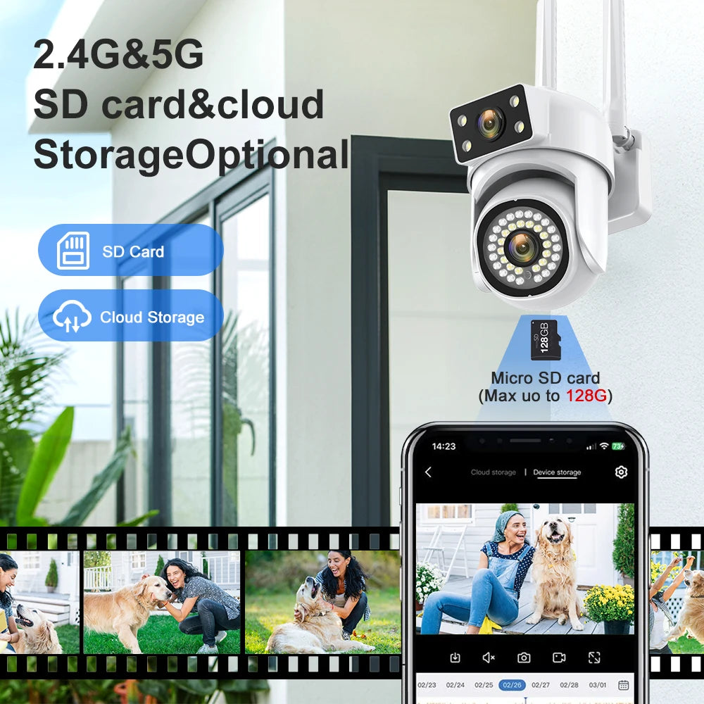 VERYHDSN Dual Lens 8MP WiFi Security Camera