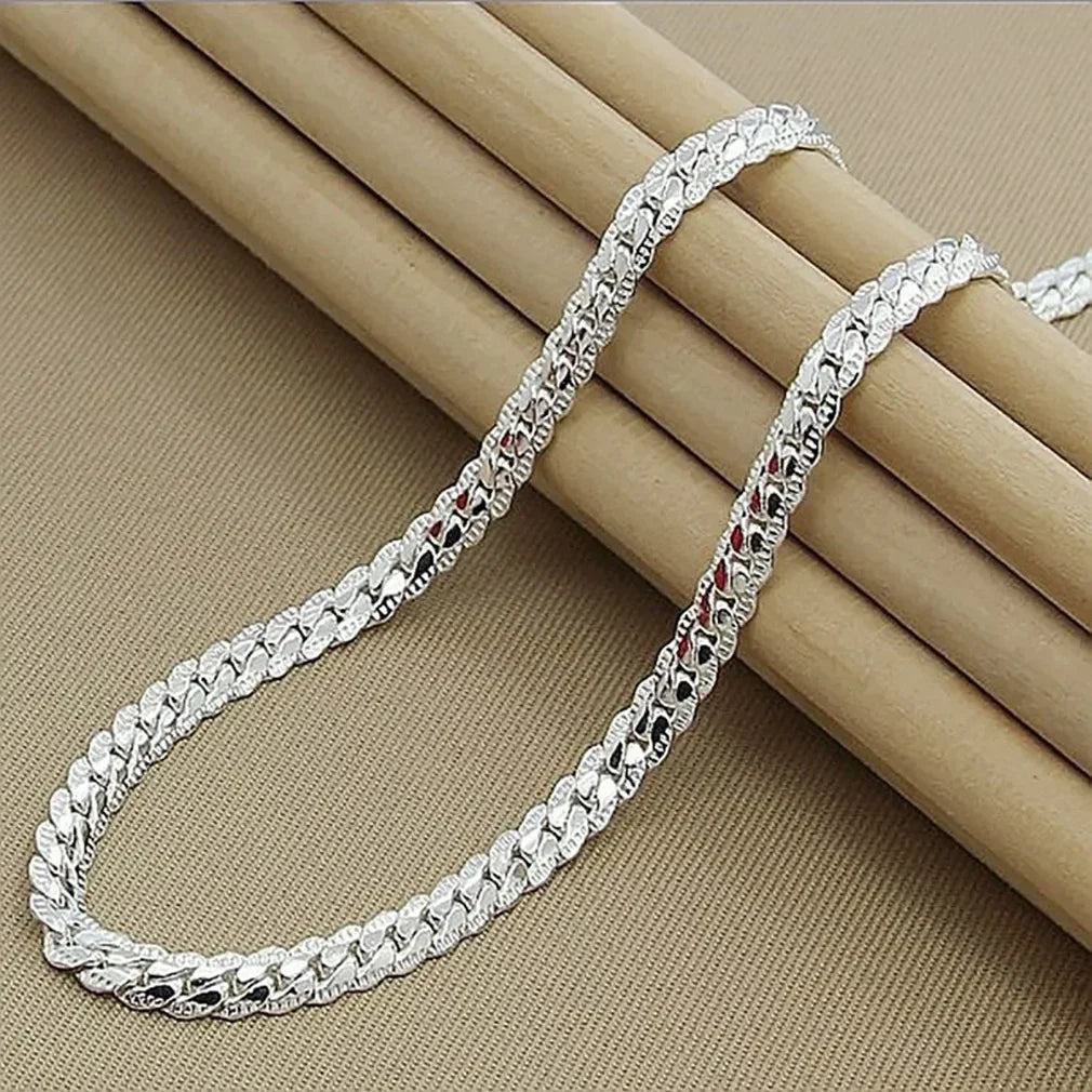Elegant Sterling Silver Sideways Chain