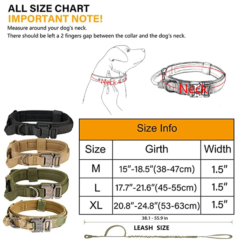 Tactical Dog Collar Leash Set