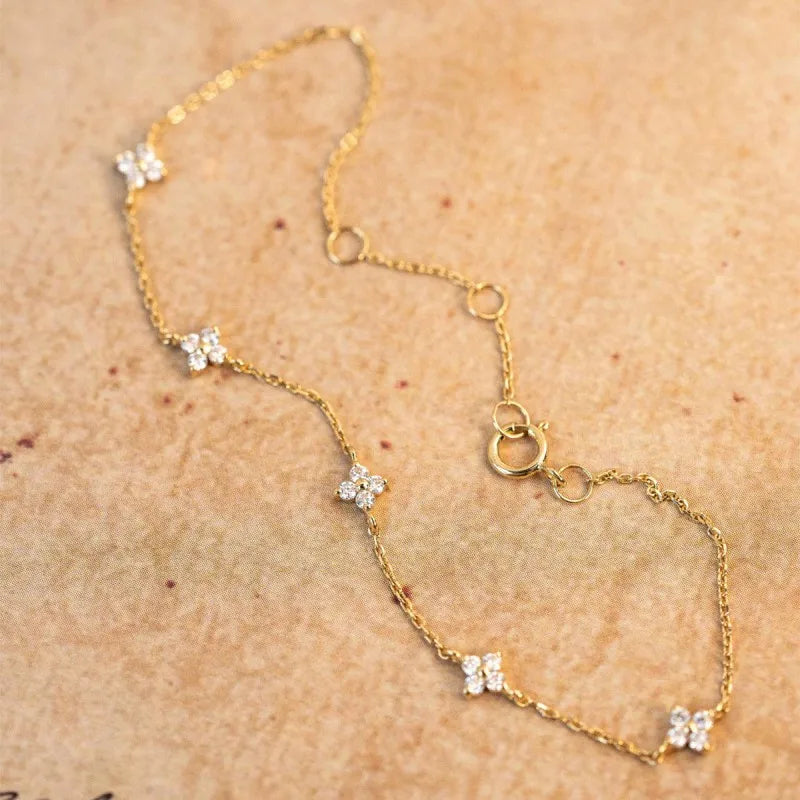 Golden Bloom Zircon Bracelet