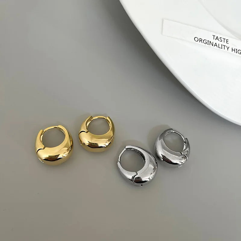 Vintage Gold Round Hoop Earrings