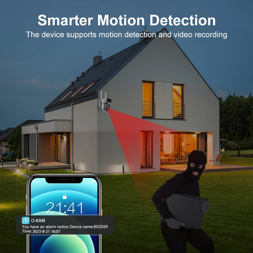 VERYHDSN Dual Lens 8MP WiFi Security Camera