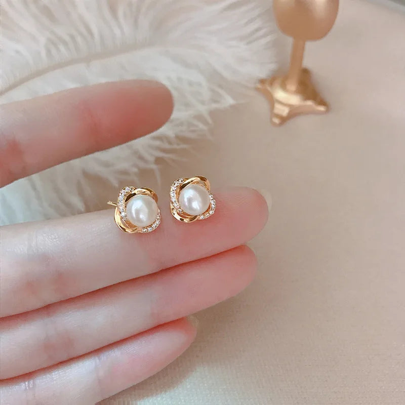 Luxurious Gold & Zircon Studs