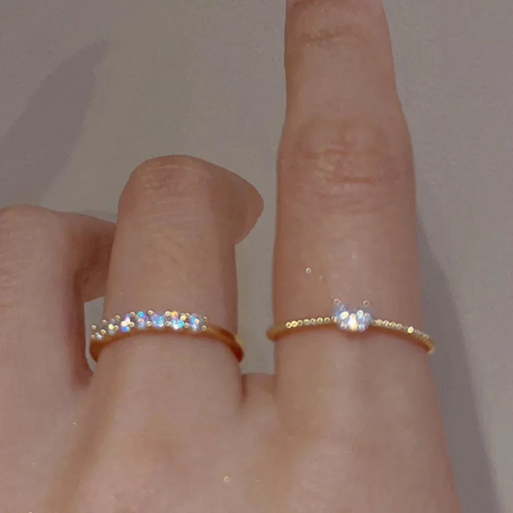 Adjustable Heart Zircon Ring