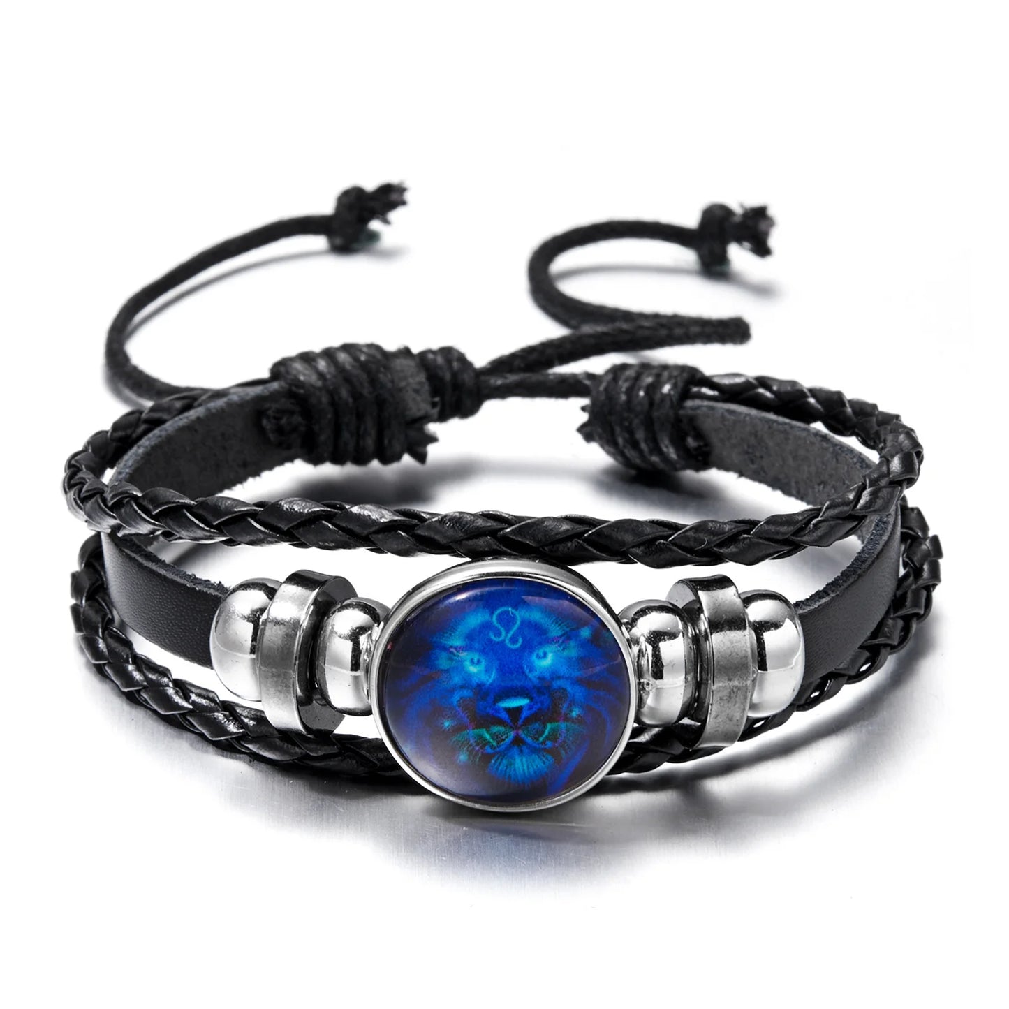 Zodiac Luminous Leather Bracelet Charms