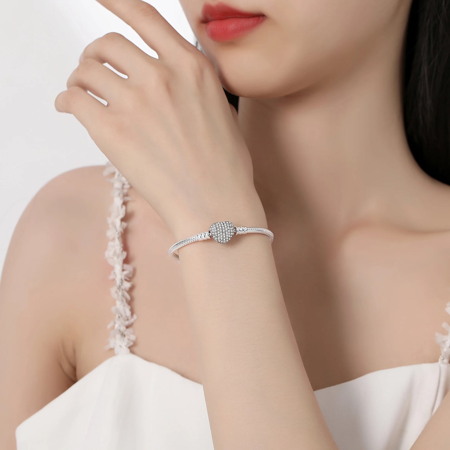 Crystal Heart Charm Bracelet