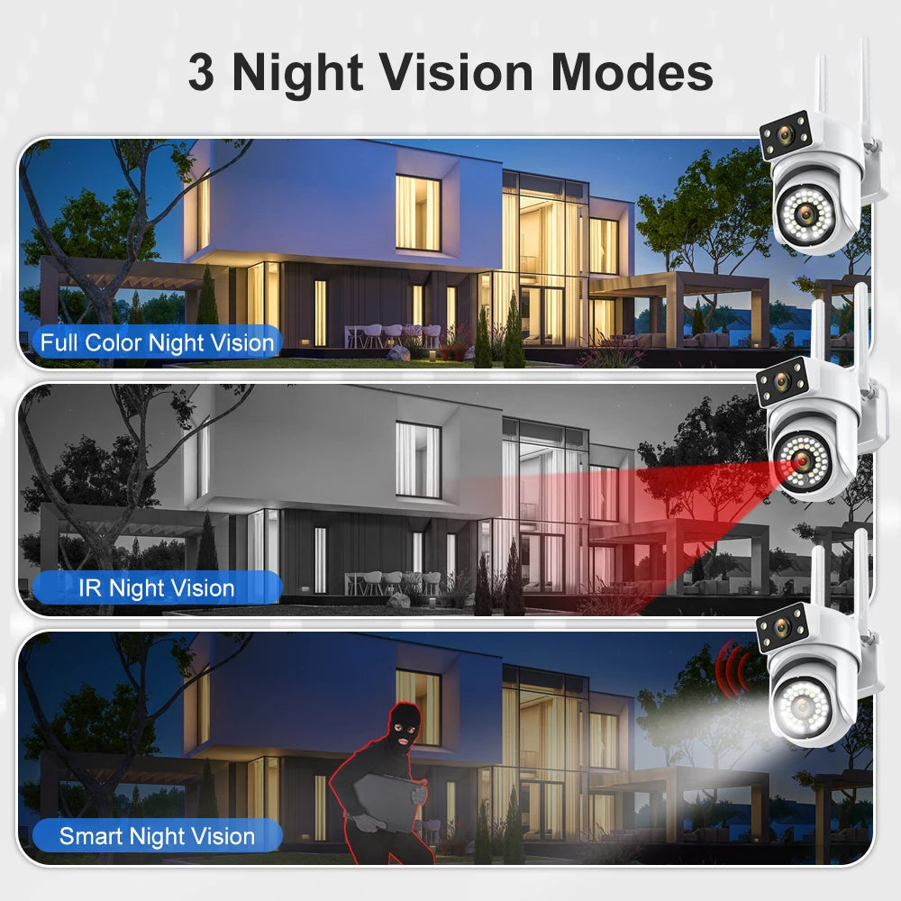 VERYHDSN Dual Lens 8MP WiFi Security Camera