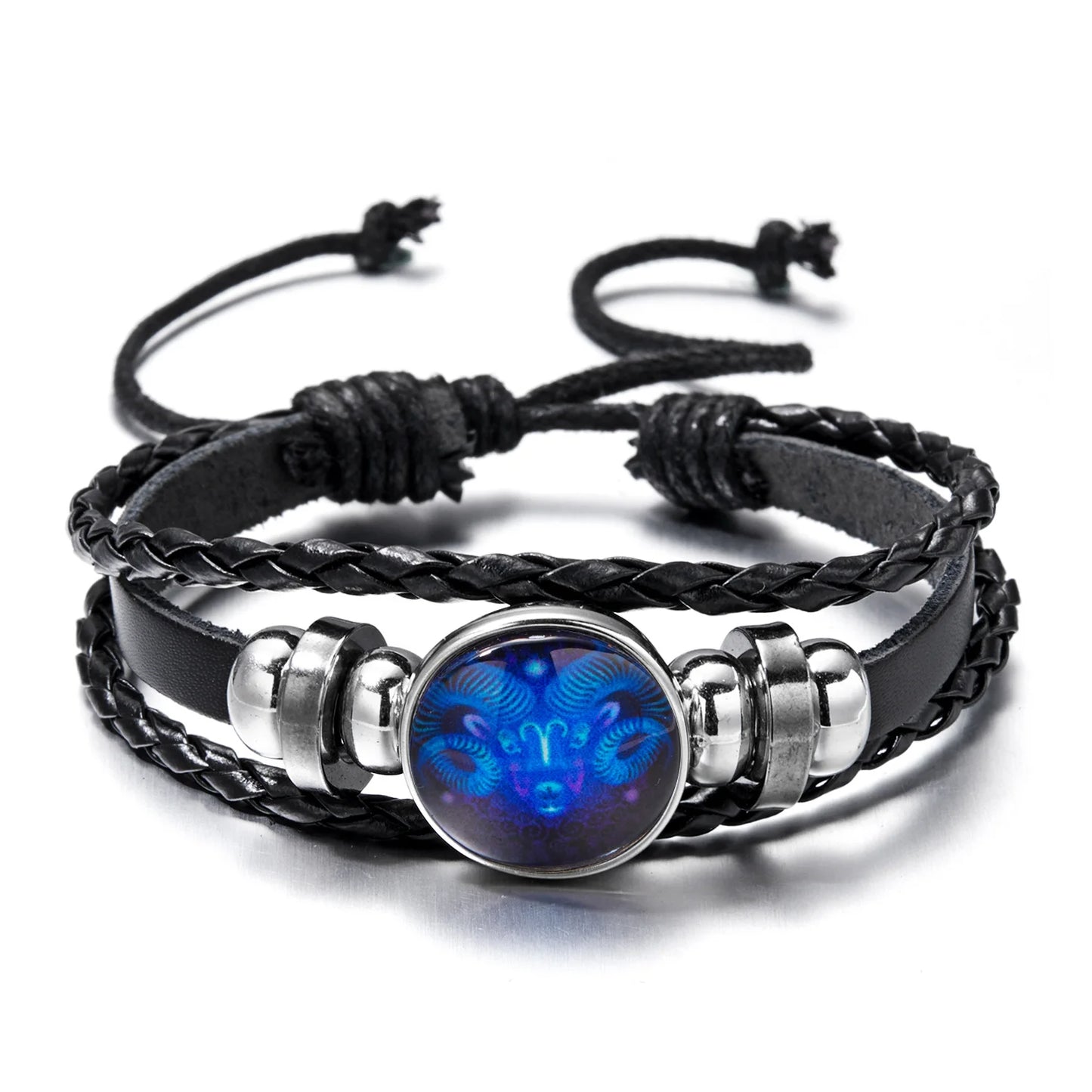 Zodiac Luminous Leather Bracelet Charms