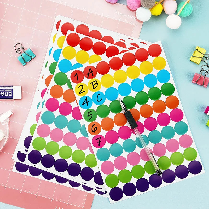Colorful Dot Stickers Set