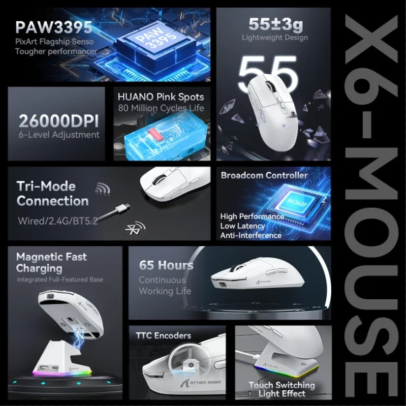 Attack Shark X6 Wireless Gaming Mouse