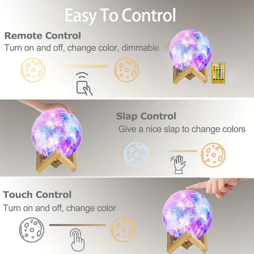 Galaxy Moon Lamp: 16-Color Magic