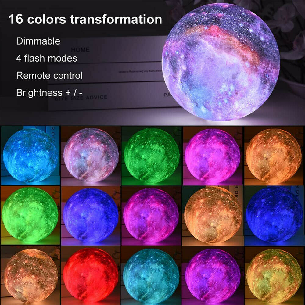 Galaxy Moon Lamp: 16-Color Magic