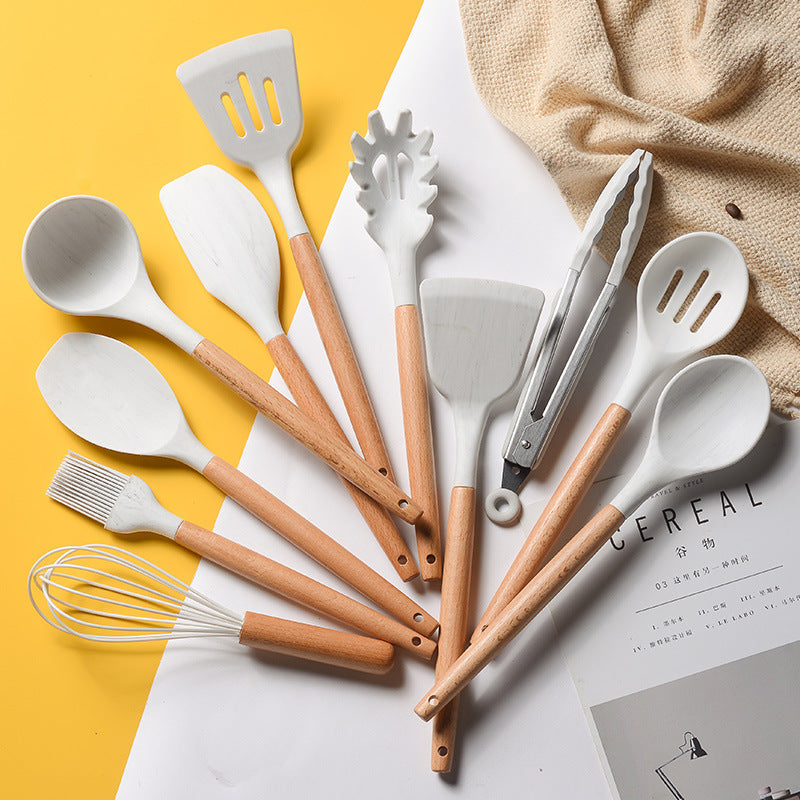 Marbled White Silicone Utensil Set
