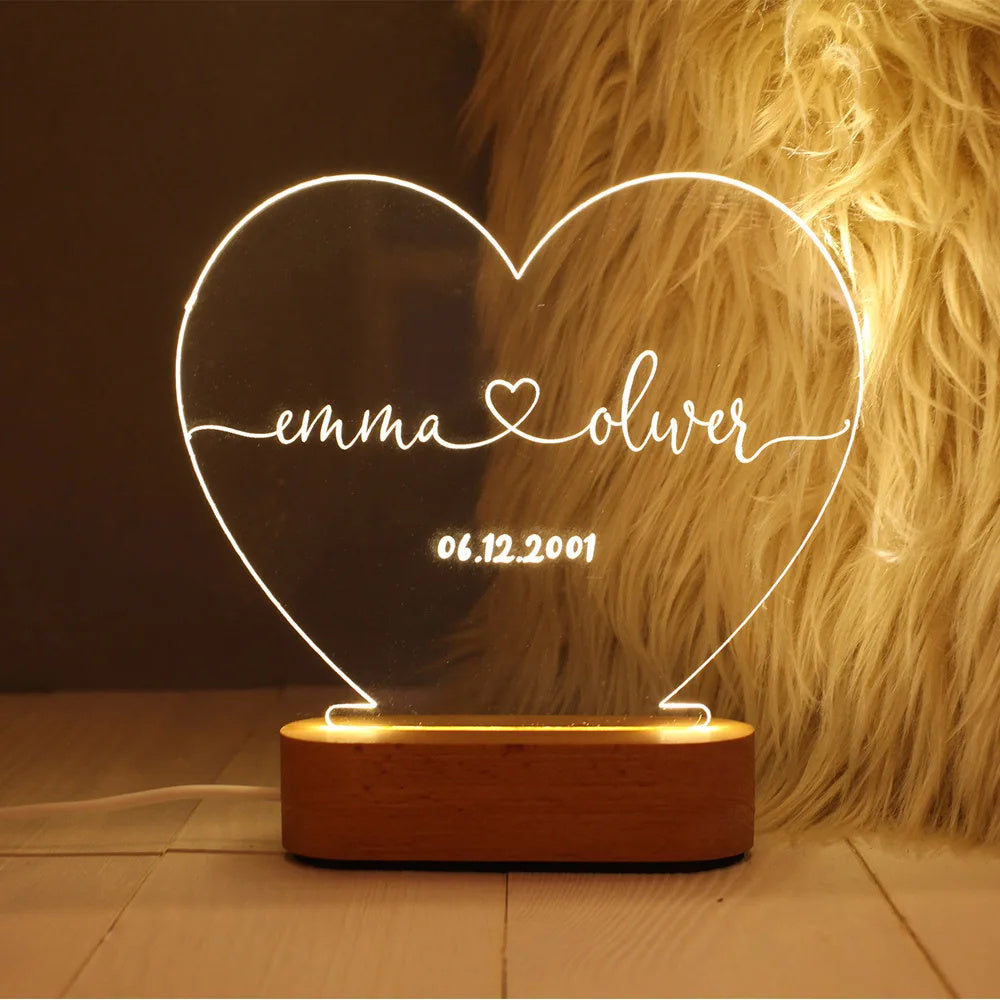 Personalized Romantic LED Night Light