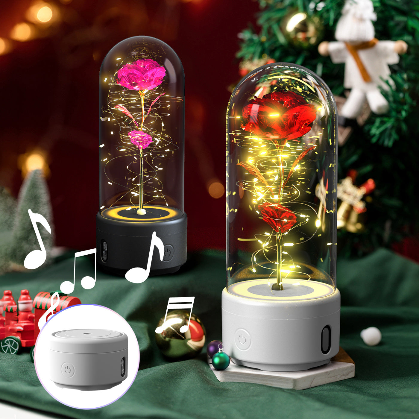 Rose LED Lamp & Bluetooth Speaker