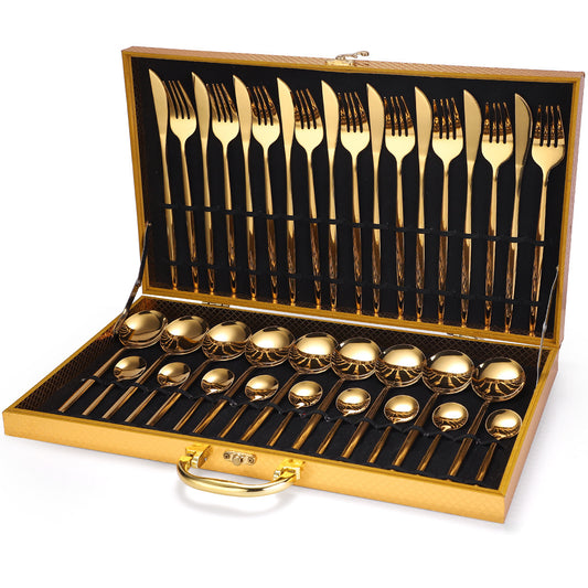 36-Piece Stainless Steel Tableware Set