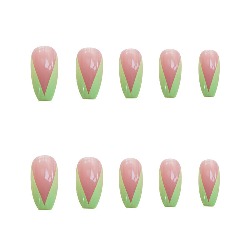 Elegant Green French Nail Stickers