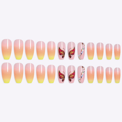 Yellow Ballet Gradient Fake Nails