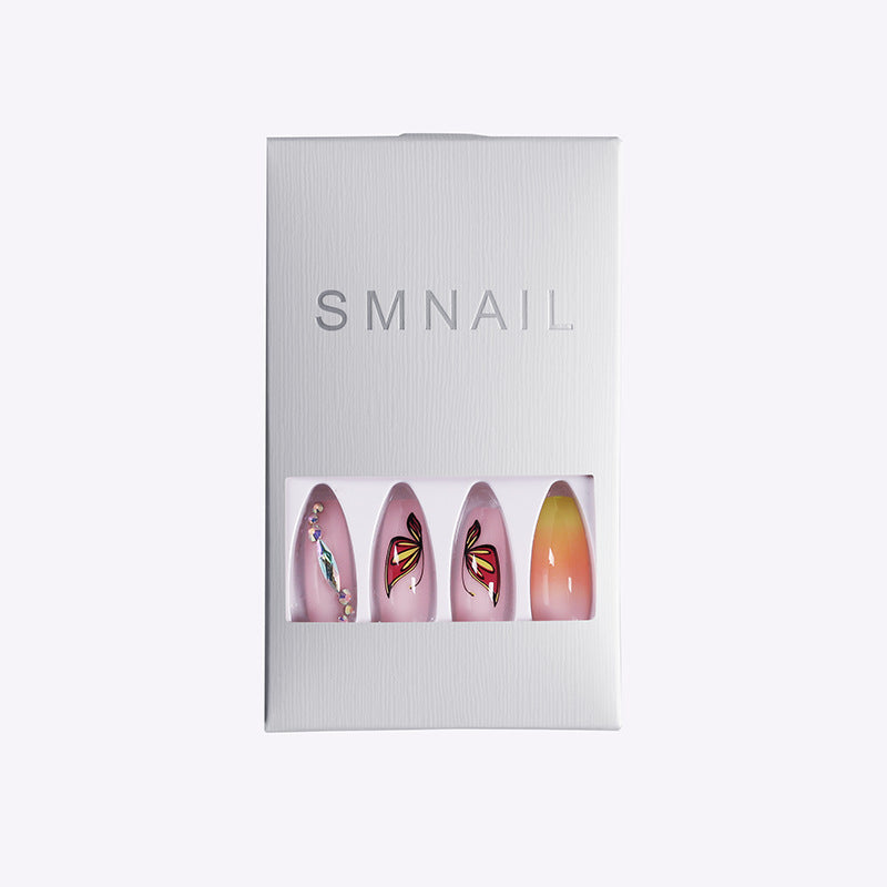 Yellow Ballet Gradient Fake Nails