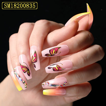 Yellow Ballet Gradient Fake Nails