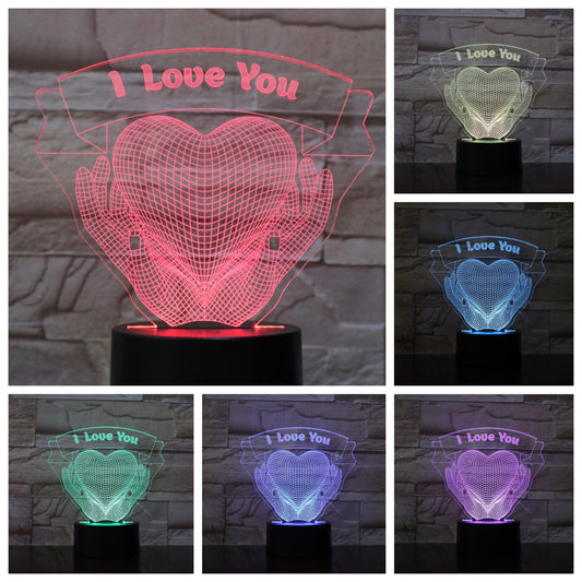 3D Love Hands Night Light