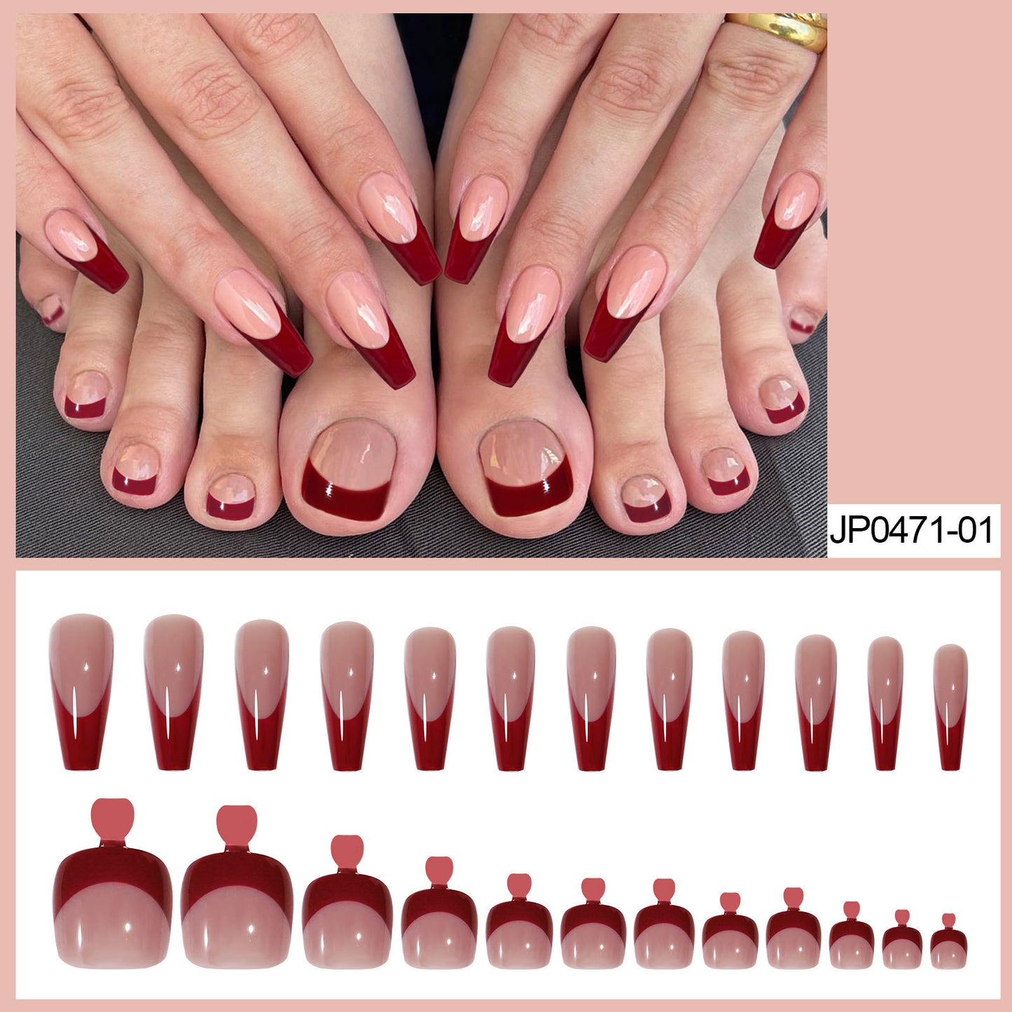 Bright Red Nail Glam Set