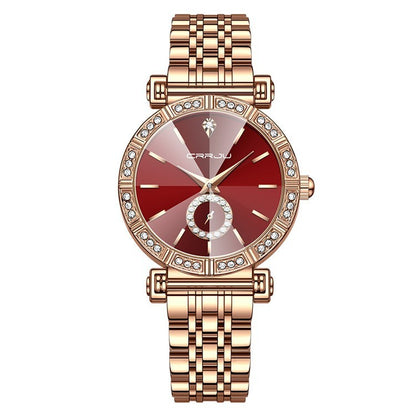 Elegant Diamond-Embedded Steel Watch