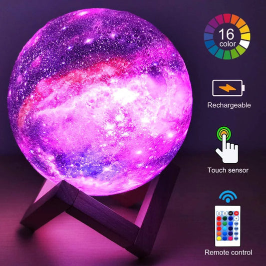 Galaxy Moon Lamp: Colorful Serenity
