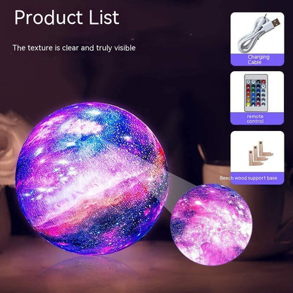 Galaxy Moon Lamp: Colorful Serenity