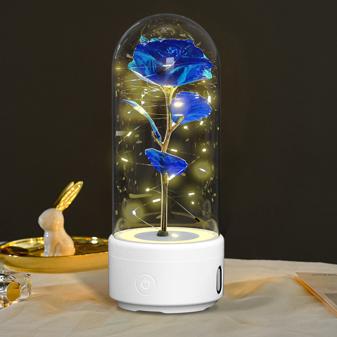 Rose LED Lamp & Bluetooth Speaker