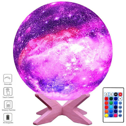 Galaxy Moon Lamp: 16-Color Magic