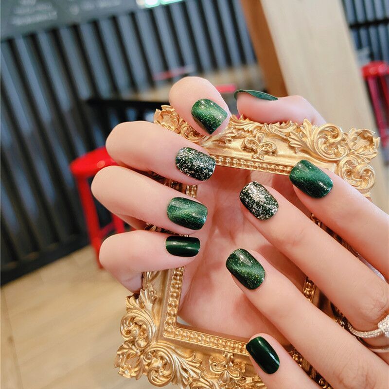 Emerald Diamond Nail Art