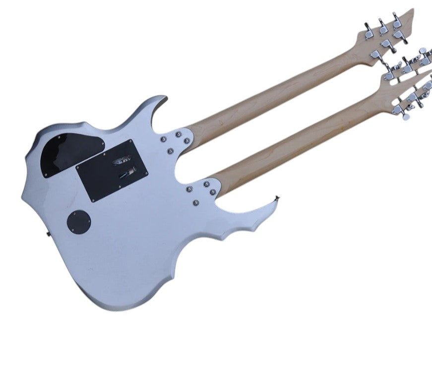 Dual Neck Silver - 18 String Electric Guitar